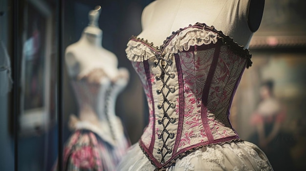 Photo mannequin in a corset in an atelier vintage