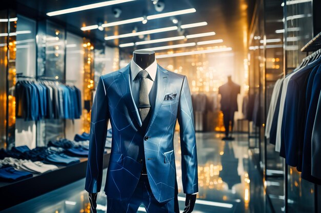 Photo mannequin dressed in a man's business suit mens suit store