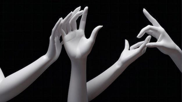 Mannequin handen geïsoleerde vrouwelijke hand witte sculpturen elegante gebaren