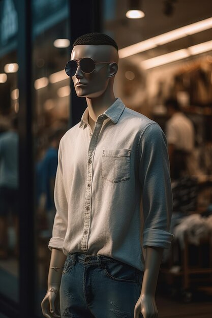 Mannequin in a menswear store.