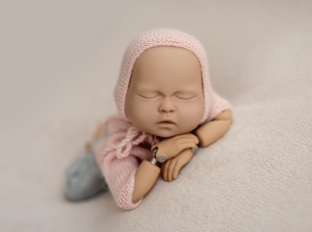 Mannequin of newborn for photo posing