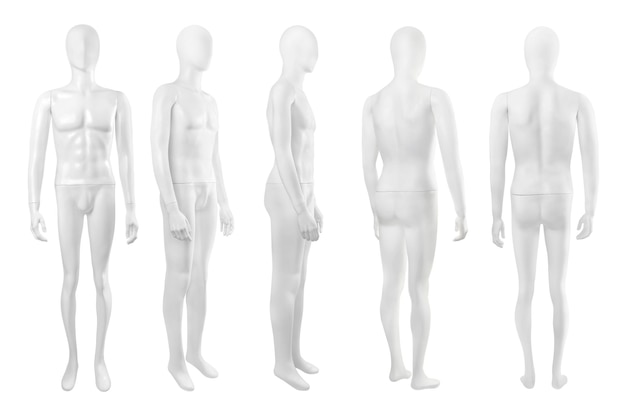 Photo the mannequin's body is isolated over a white background