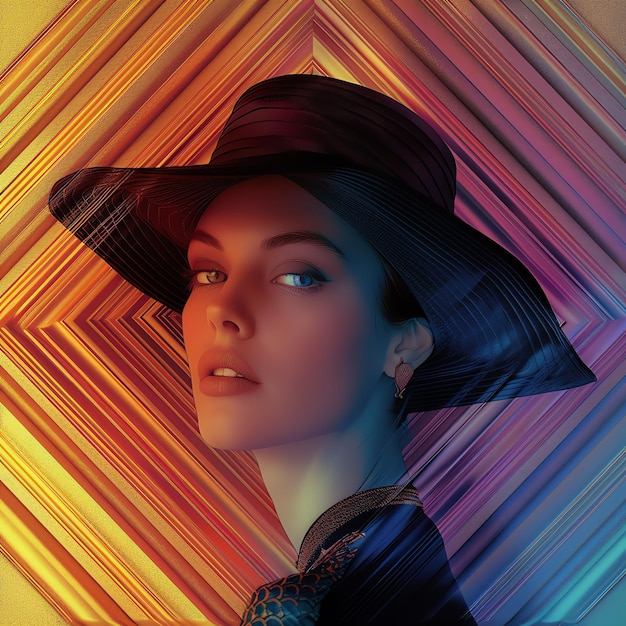 a mannequin wearing a hat with a black hat on it