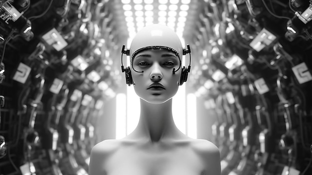 A mannequin wearing a helmet Generative AI Art