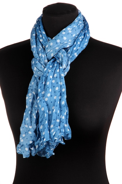 Mannequin wearing scarf isolated on white