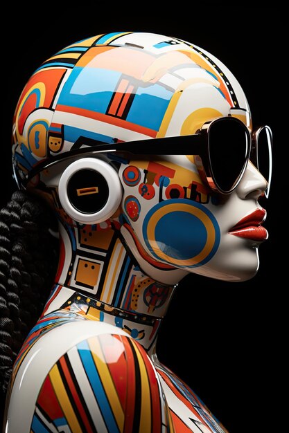 a mannequin wearing sunglasses