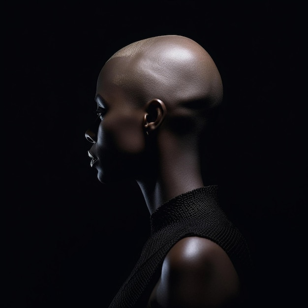 a mannequin with a black background and a black background.