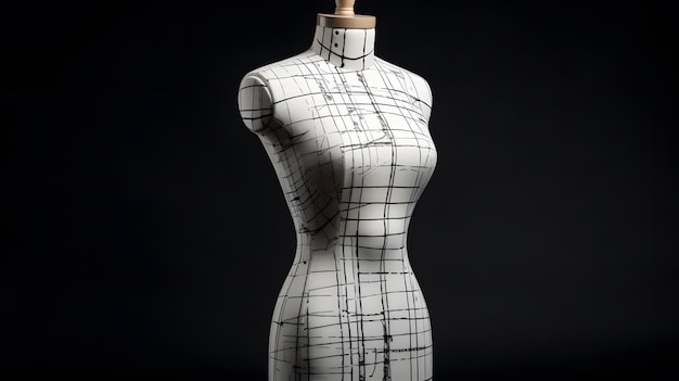 A mannequin with a checkered pattern on it