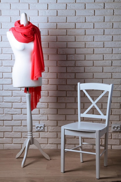 Mannequin with cloth in room