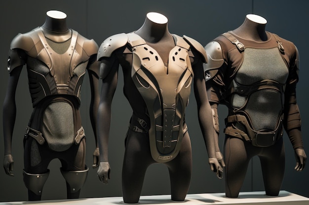 Photo mannequins dressed in armor display