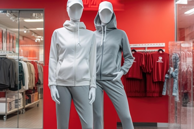 Mannequins gekleed in stijlvolle sportkleding gemaakt met generatieve AI