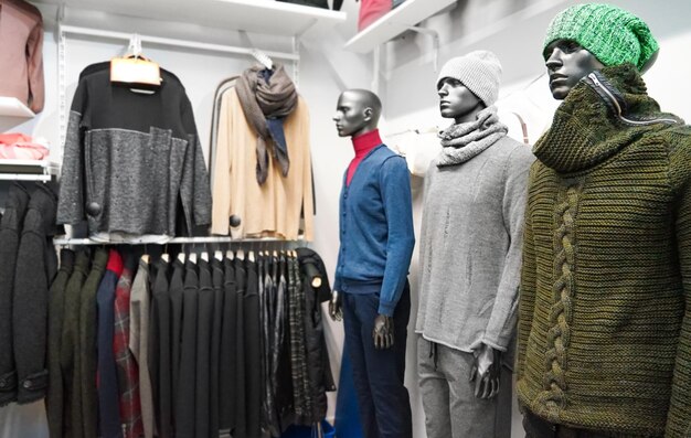 Mannequins in menswear store