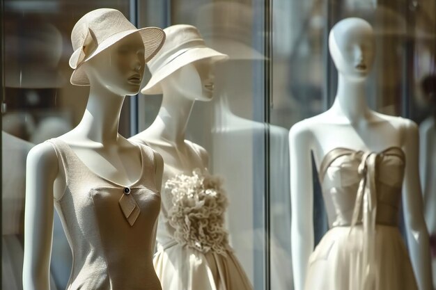 Mannequins met ontwerperskleding