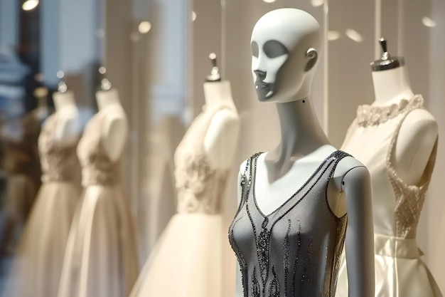 Mannequins met ontwerperskleding