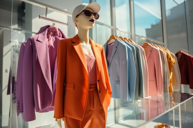 Mannequins presenteren de nieuwste modetrends in een goed samengestelde kledingwinkel