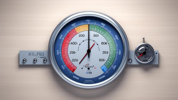 Foto manometer of drukmeter op fabrieksapparatuur van dichtbij