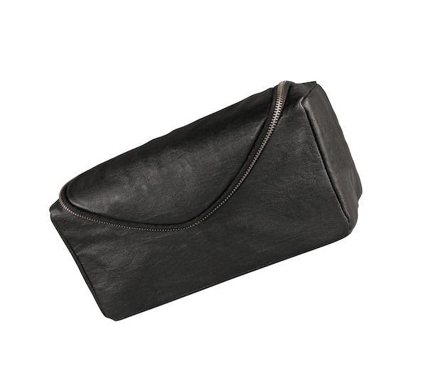 Mans black leather accessory bag or pouch