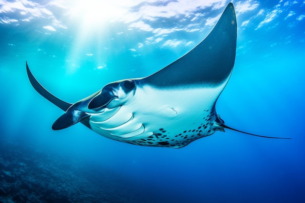 Manta ray vis oceaan