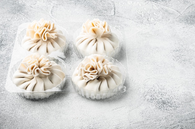 Manti, Turkish traditional ravioli in plastic tray