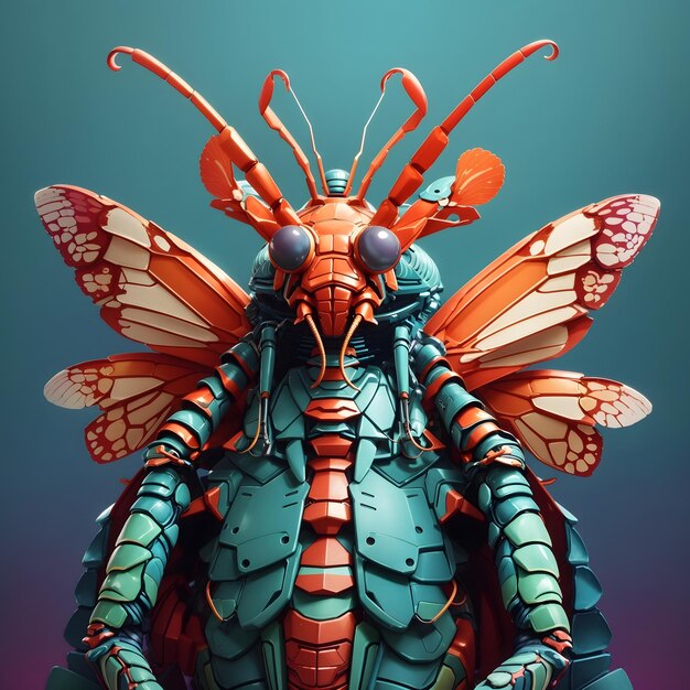 Photo mantis shrimp illustration ai generative