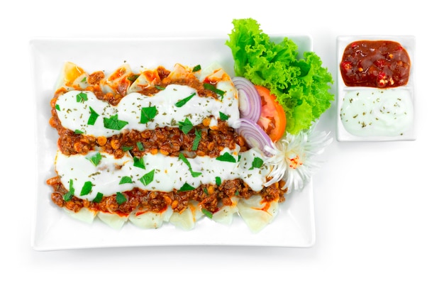 Афганские Клецки Манту С Оберткой Из Вонтона, Начинкой Из Мяса Со.