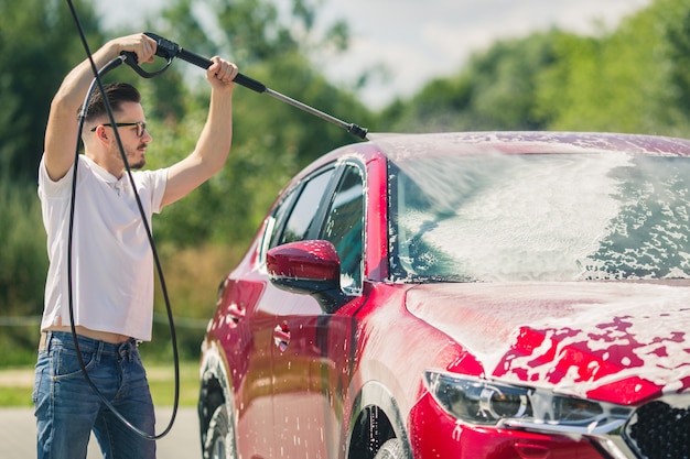 Manual car washing