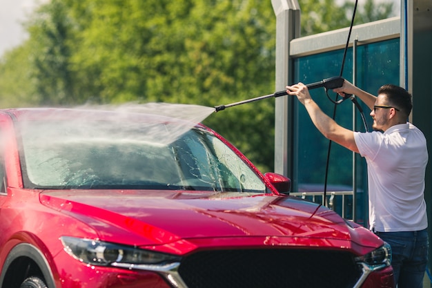 Manual car washing