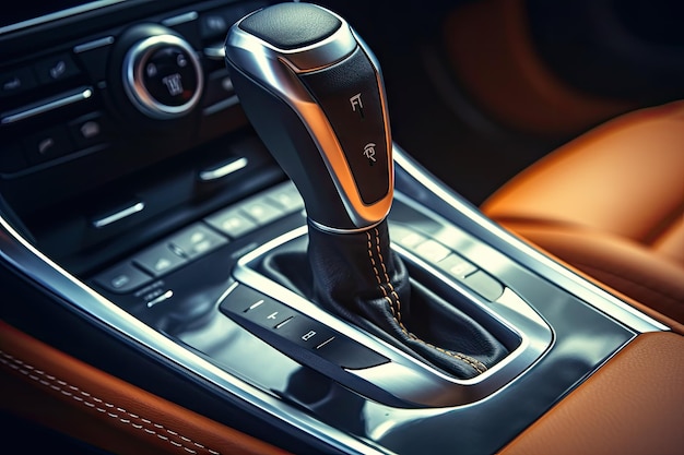 Manual gear shifter on a car