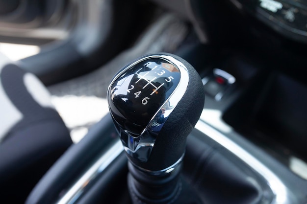 Manual gearbox Car gearbox lever 6 speed gearshift leather handle