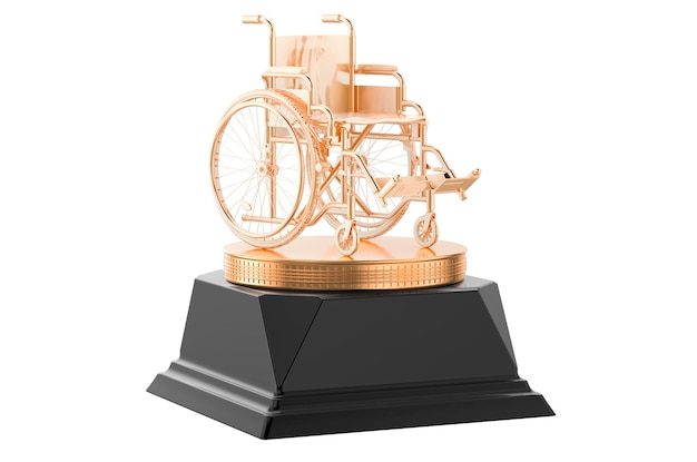 Manual wheelchair golden award concept 3D rendering