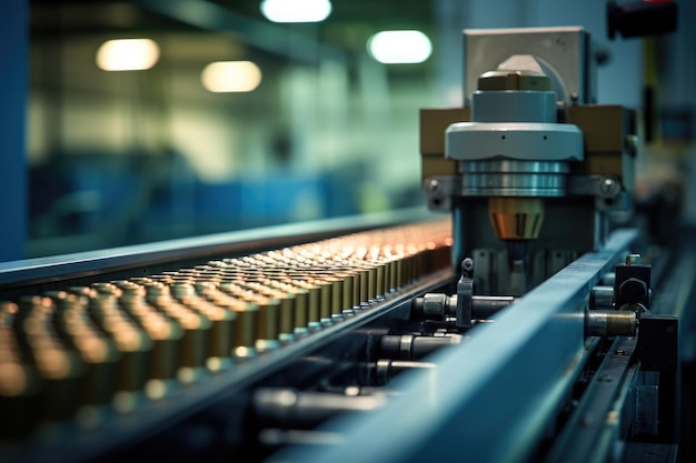 Manufacture of shells and cartridges on the assembly line of a military plant