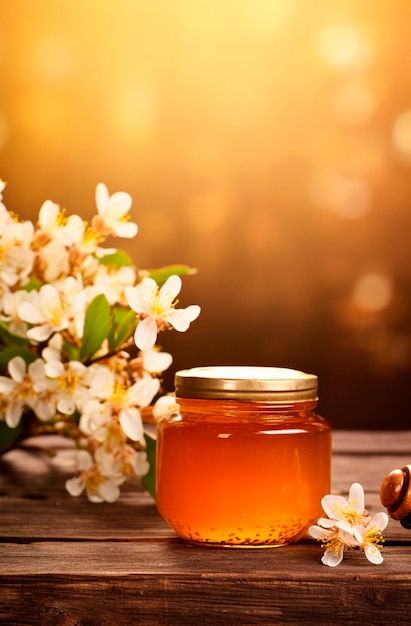 Manuka honey in a jar Generative AI Food