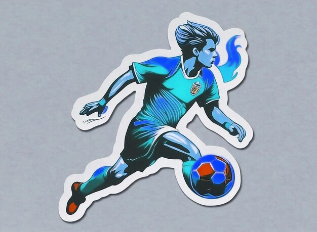 ManVrouwen Voetballer sticker