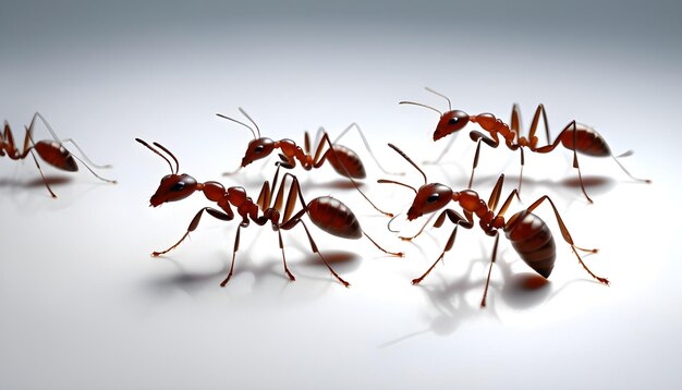 many ant white background