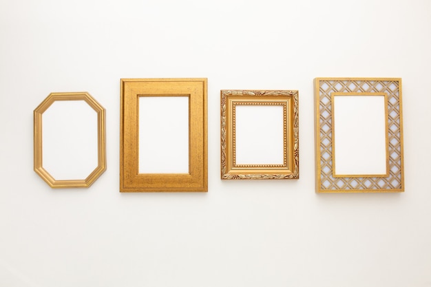 Many beautiful frames on a white background with a place for your text. High quality photo
