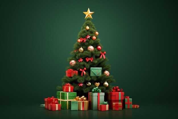 Many beautiful gift boxes under christmas tree christmas background new year background