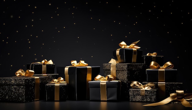 Many black box with a gift for Black Friday