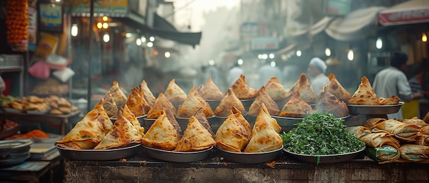 a many bowls of food on a table in a market