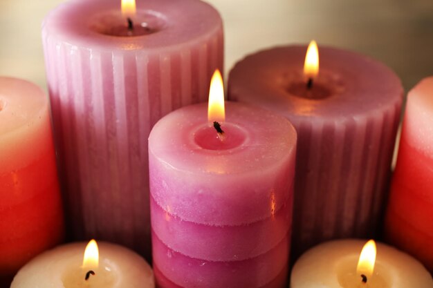 many candles close up