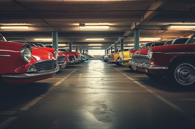 many cars parking in the car parking garage