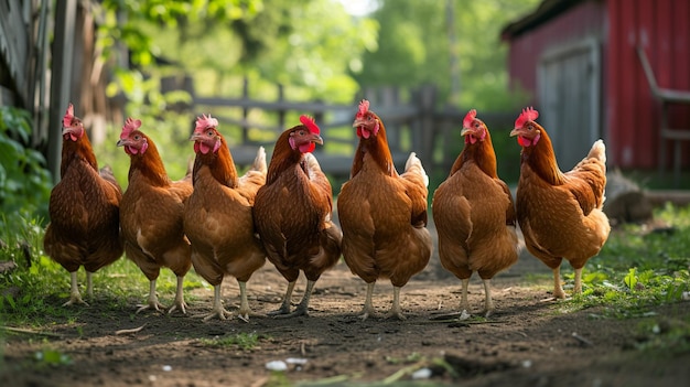 Photo many chickens waiting to be fed up