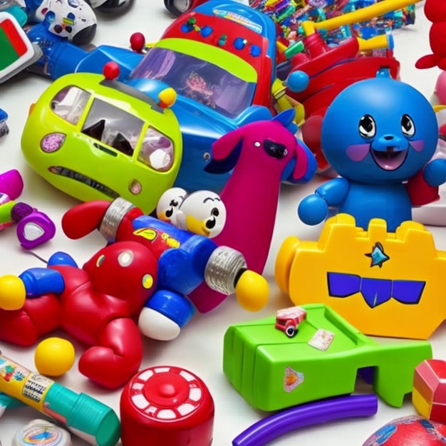 many children's colored toys