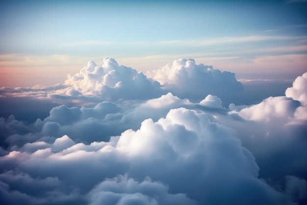 空の背景の上に多くの雲