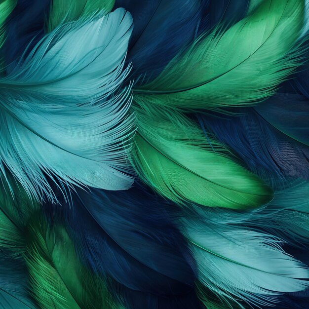 Photo many colored soft feathers texture background