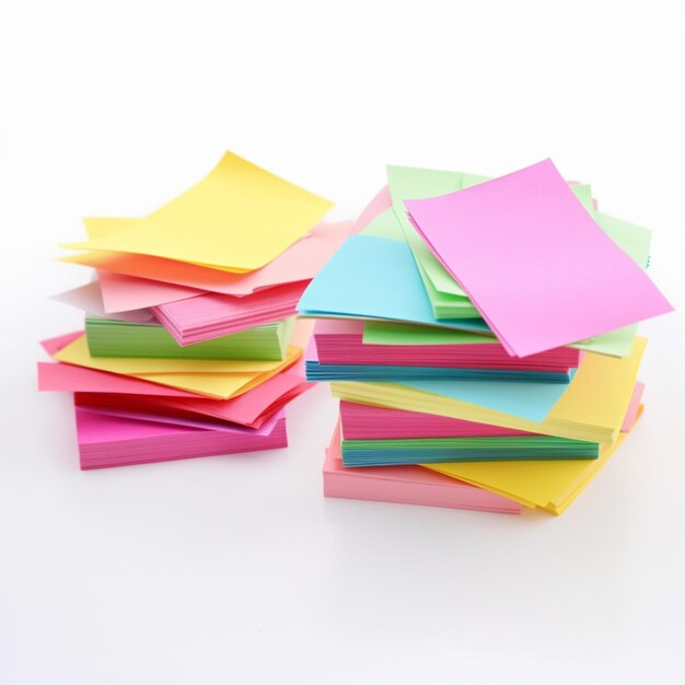 Many Colored Sticky Notes Isolated on White