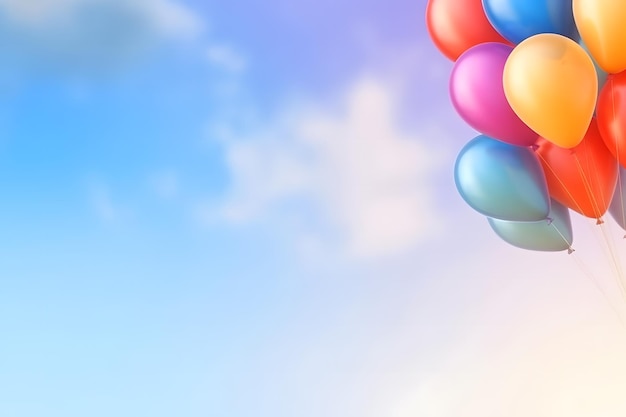 Many colorful balloons neural network ai generated