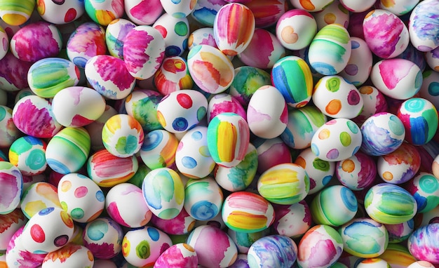 Many colorful easter eggs for the easter hunt