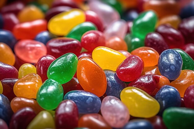 Many colorful glossy candies