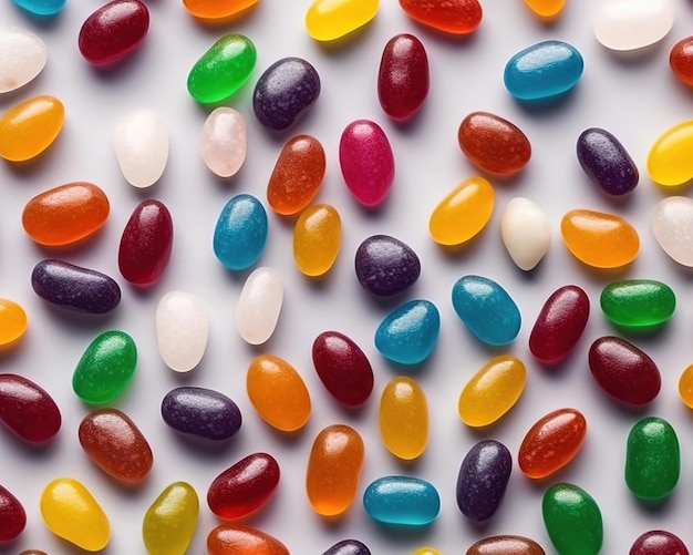 Many colorful glossy candies