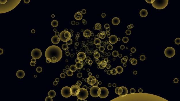 Many colorful soap bubbles on a black background Concept texture pattern